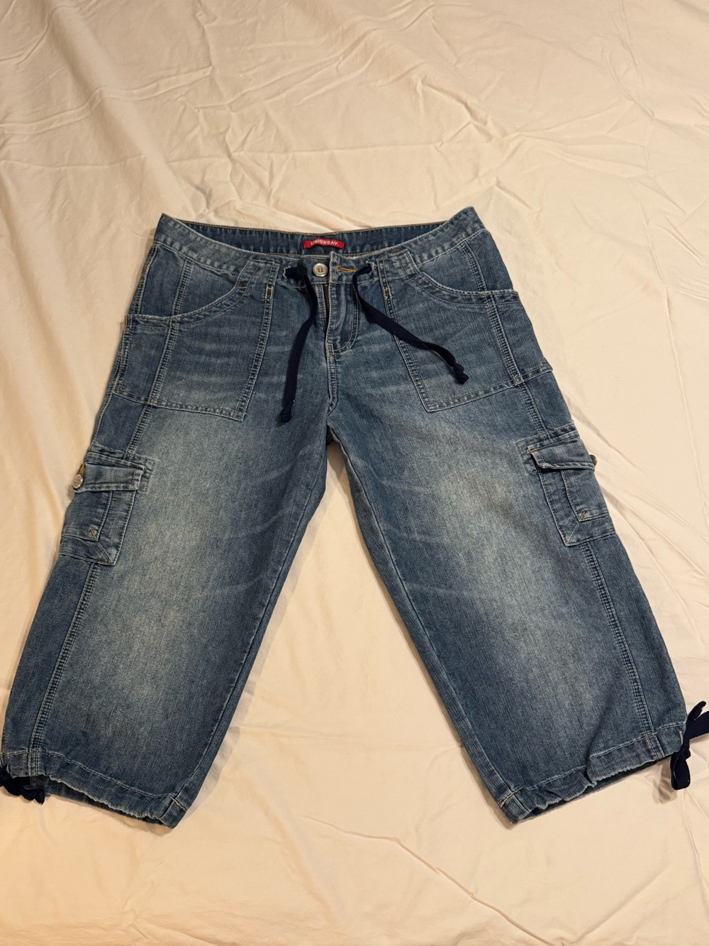 UNIONBAY Vintage Early Y2K Women’s Denim Cargo Capri Low Rise